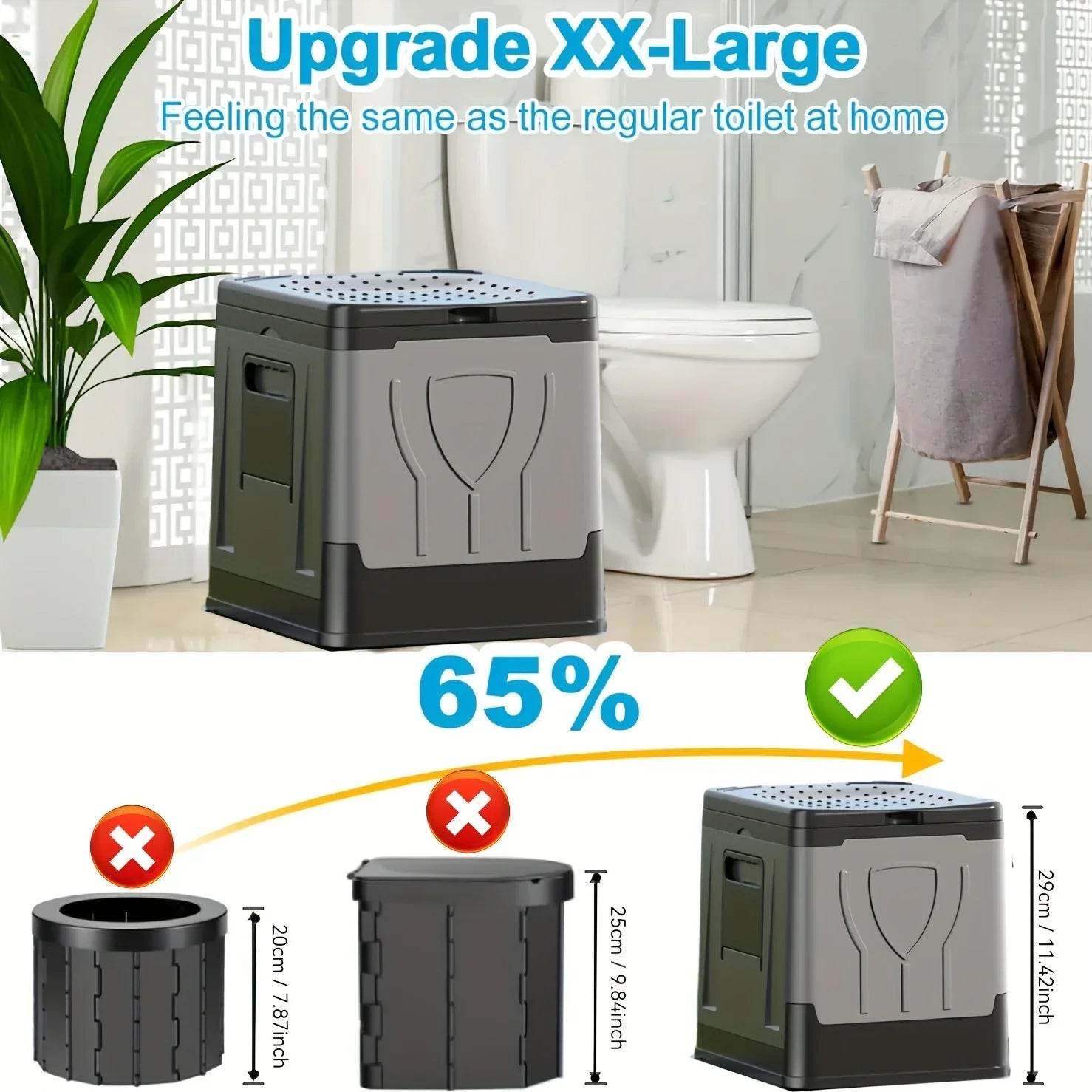 KomfortPlus XL Tragbare Camping-Toilette | Hygienisch und Praktisch