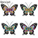 Vibrant Metal Butterflies for Your Wall Decor | Set of 4