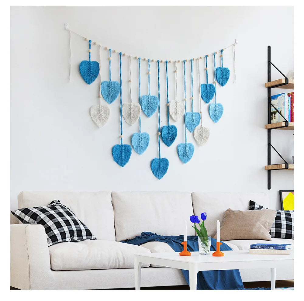 Makramee Wandbehang aus Blattdesign