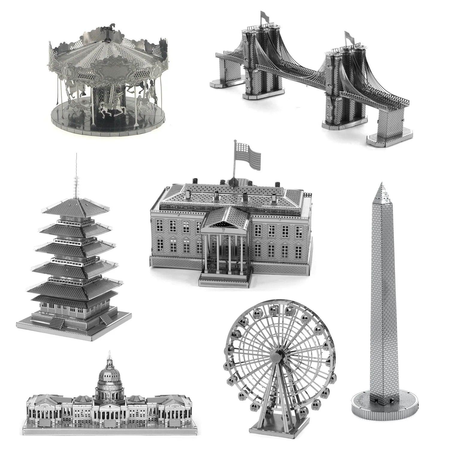 Creative 3D Metal Puzzle Set: Build and Discover Wonders of the World