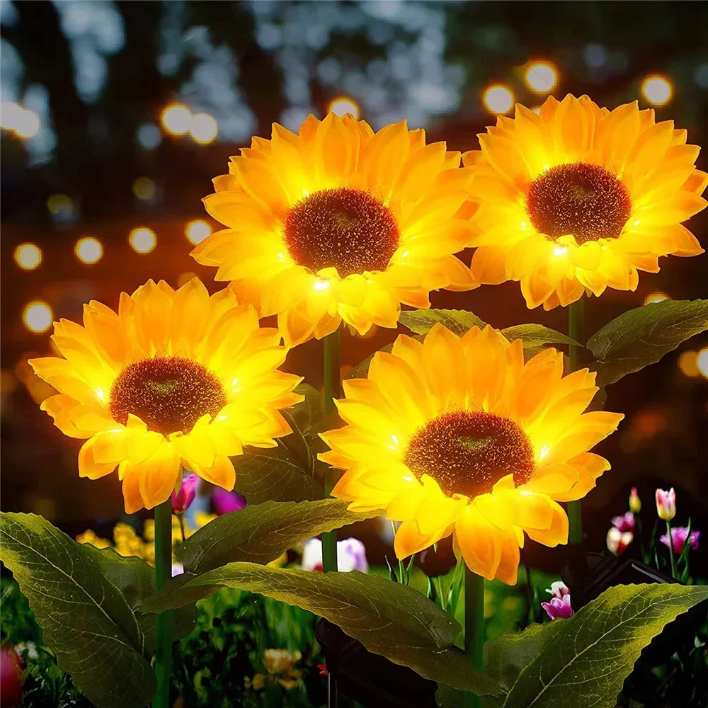 Blütenzauber - Solar-Sonnenblumenleuchten für Ihren Garten