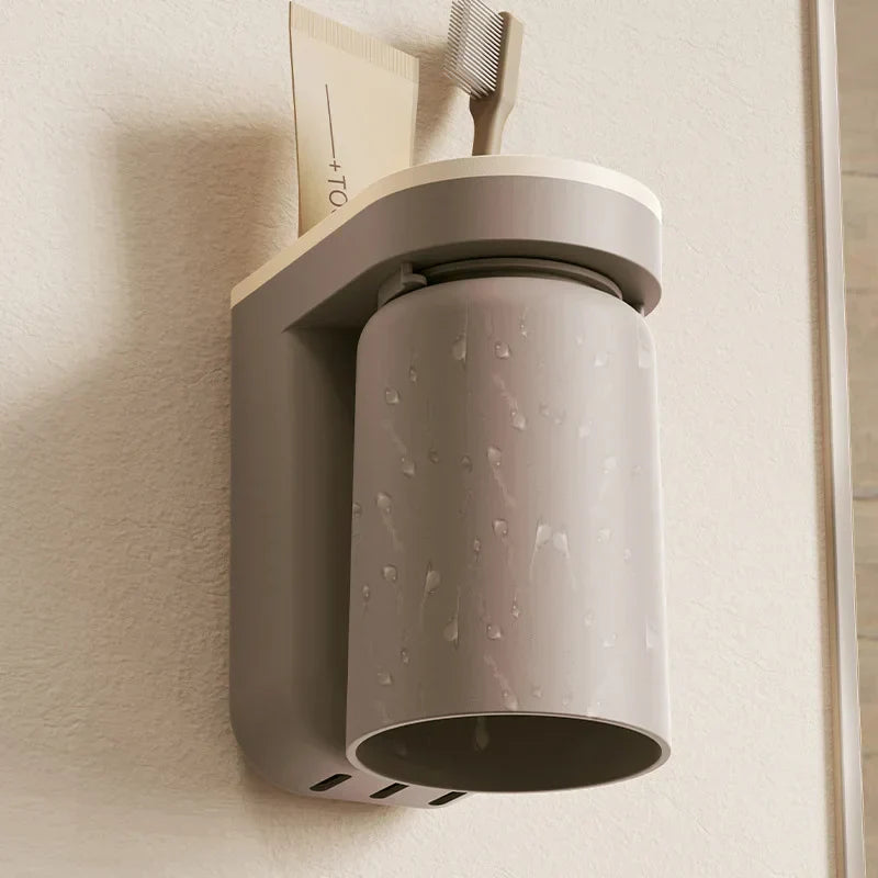 SmartFix 2-in-1 Wandhalterung für Zahnbürsten und Becher – Praktische Aufbewahrung ohne Bohren