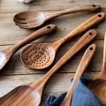 Luxurious Wooden Cookware Set with Storage Bucket
