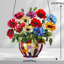 Sonnenglanz 2D Acryl-Blumentopf mit Lichtfänger für Fenster
