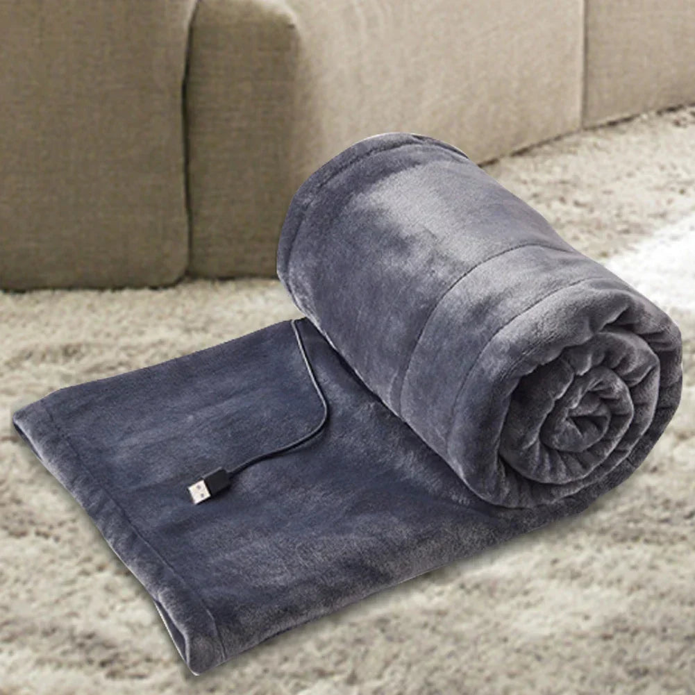 Electric USB Heated Blanket 99x79 cm – Cozy Blanket with 3 Heat Settings, Ideal for Home, Office, and On the Go for Added Comfort