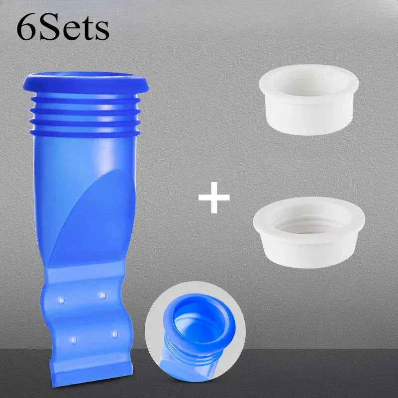Non-Return Valve Set – 6-Piece Anti-Odor Floor Drain Backflow Preventer for Bathroom, Toilet & Kitchen