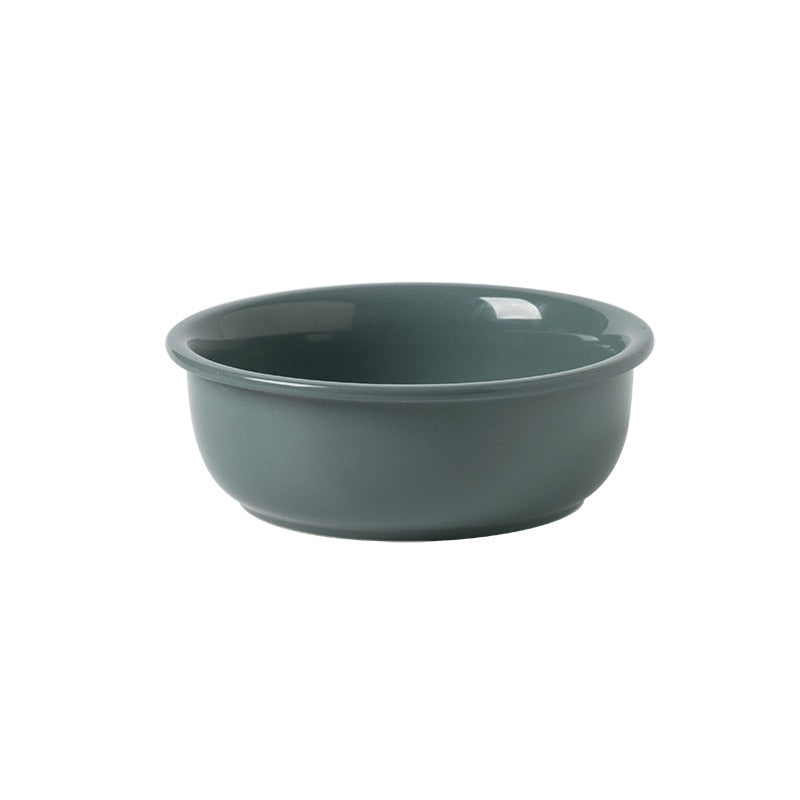 High-quality ceramic cat feeding station with wooden stand