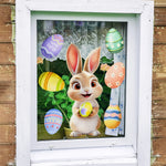 Farbenfrohe Fensterdekoration für Ostern | Fröhliche Hasen & Eier