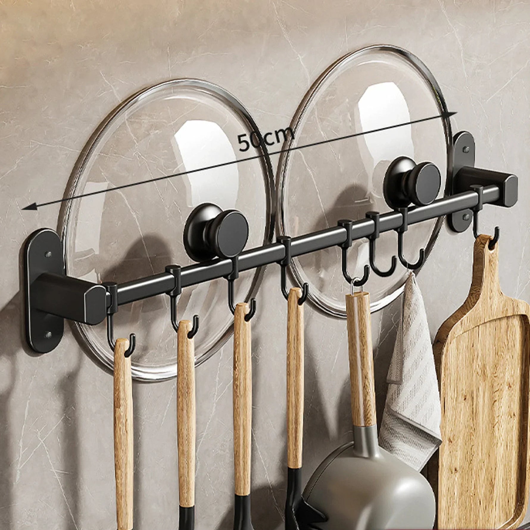 Wall Shelf for the Kitchen – Multifunctional Organizer for Lids, Spatulas, and Kitchen Utensils