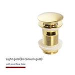 Pop-Up Drain Stopper – Brass | 11 Colors | With or Without Overflow