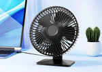 Oscillating USB Fan – Quiet, Compact with 4 Speeds for Desks and Nightstands