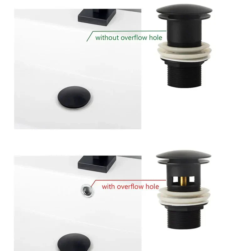 Pop-Up Drain Stopper – Brass | 11 Colors | With or Without Overflow