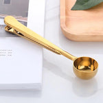Coffee scoop with clip
