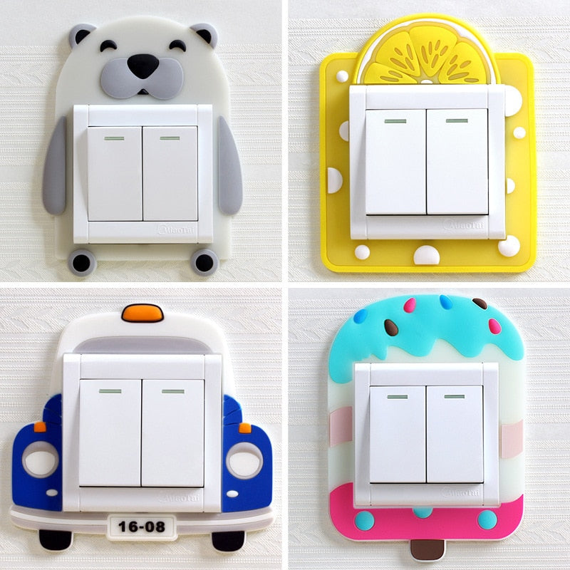 3D Luminous Cartoon Animal Light Switch Cover