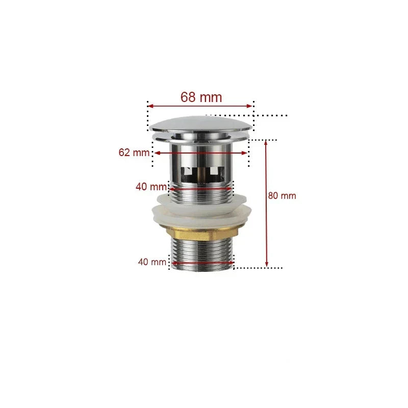 Elegant Brass Push-Down Waste Solution – 11 Colors Available