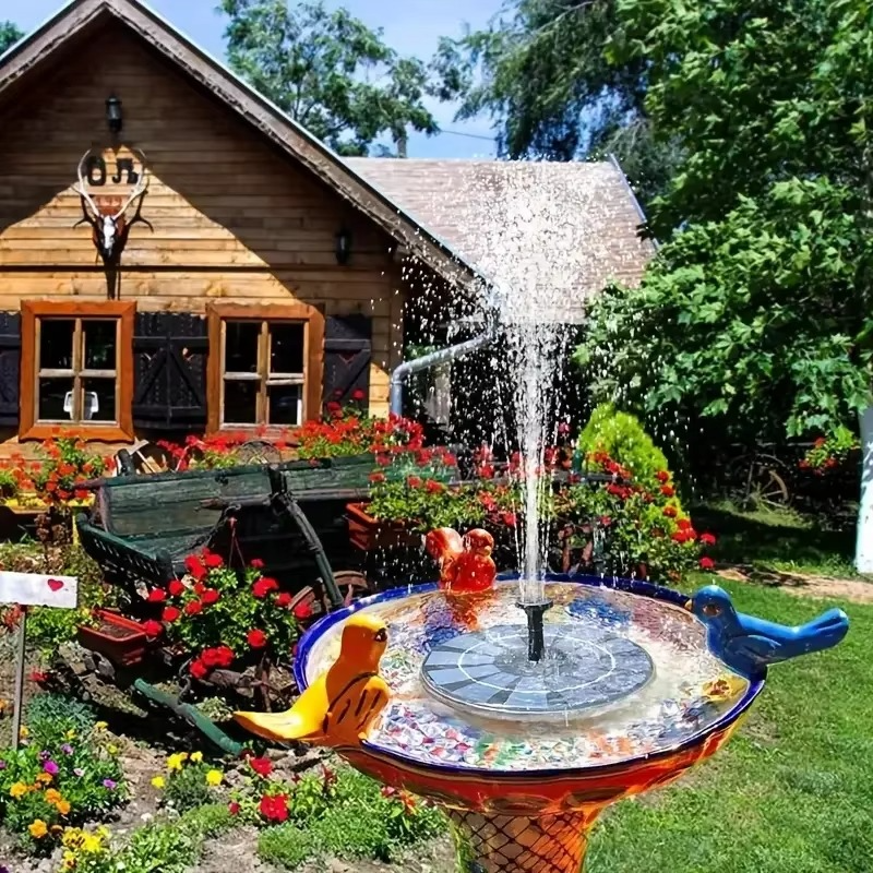 Solar-Powered Floating Garden Fountain for Ponds