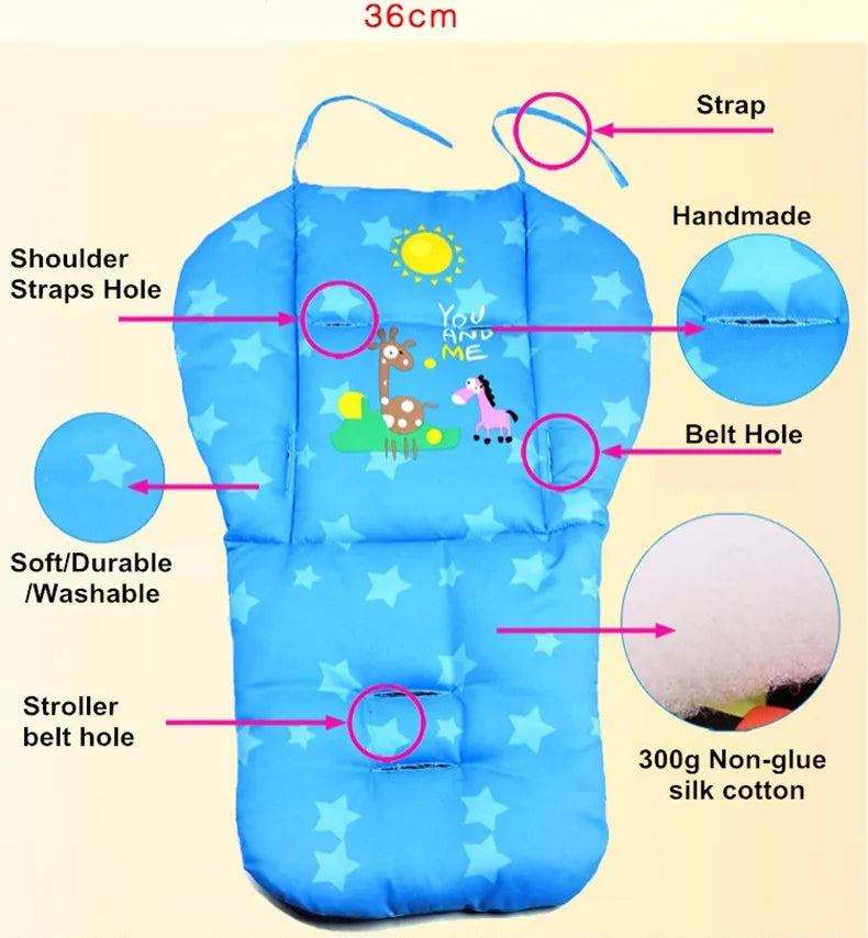 Soft Seat Cushions for Strollers – Insert for Buggies, Highchairs & Car Seats