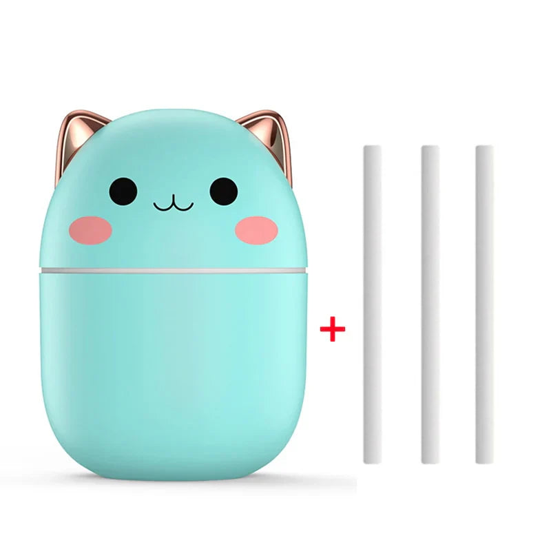 Cat-shaped Mini Humidifier with Color-Changing Night Light