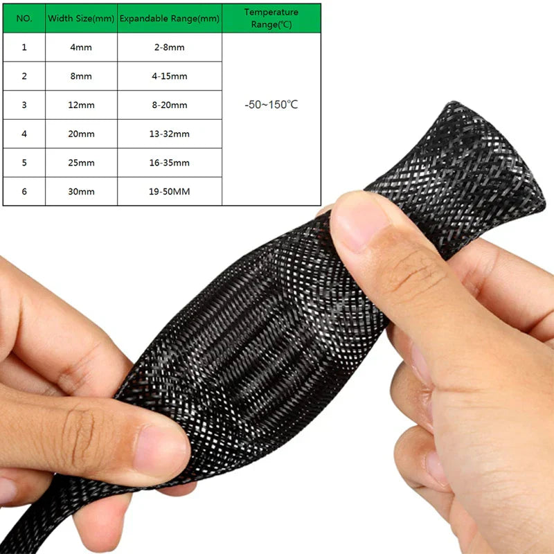 Hitzebeständiger Kabelschutzschlauch – 10 Meter Nylon für Kabelmanagement