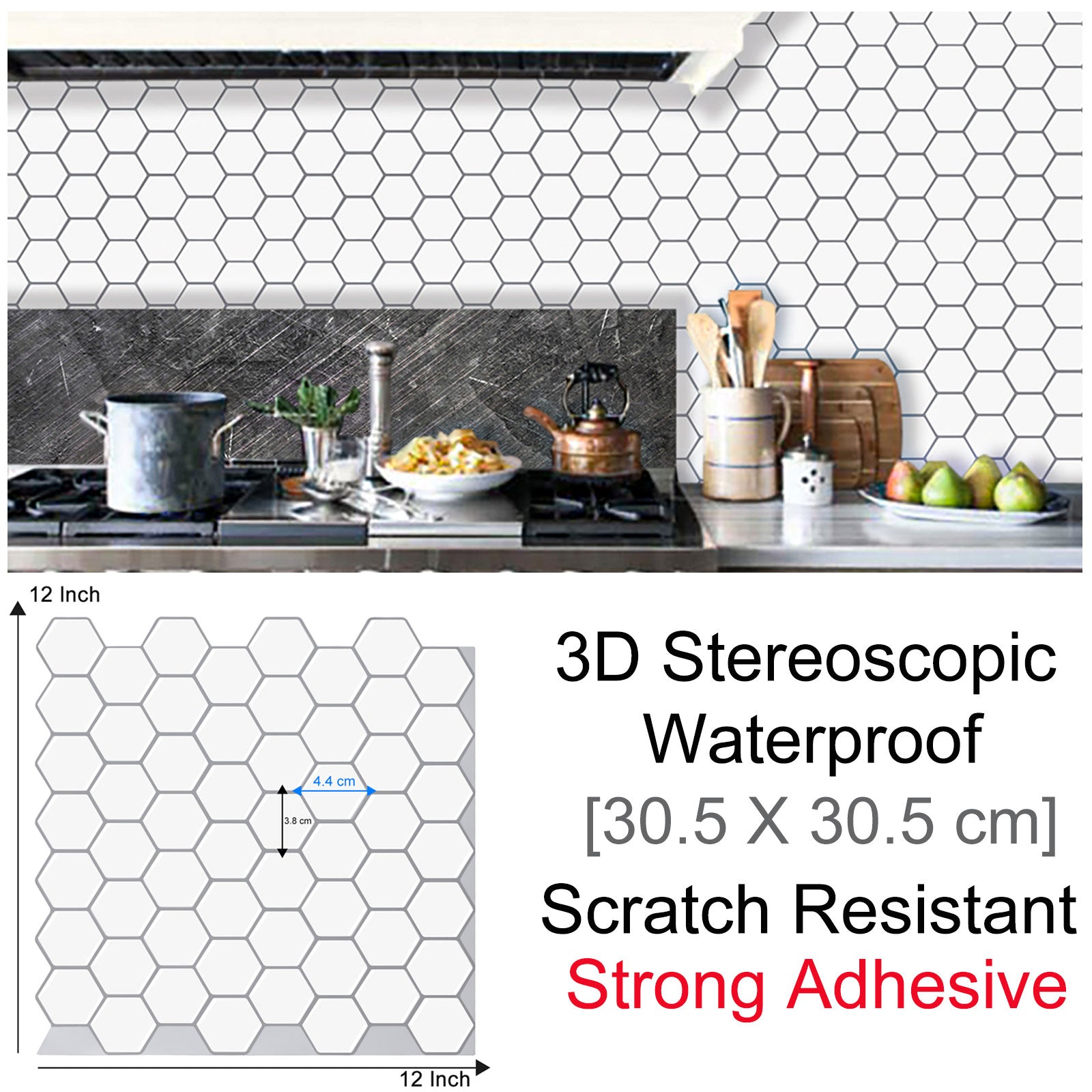 3D Self-Adhesive Hexagonal Wall Decor Panels | HexaStyle