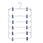 Platzsparender Hosenorganizer aus Edelstahl mit 12 Clips