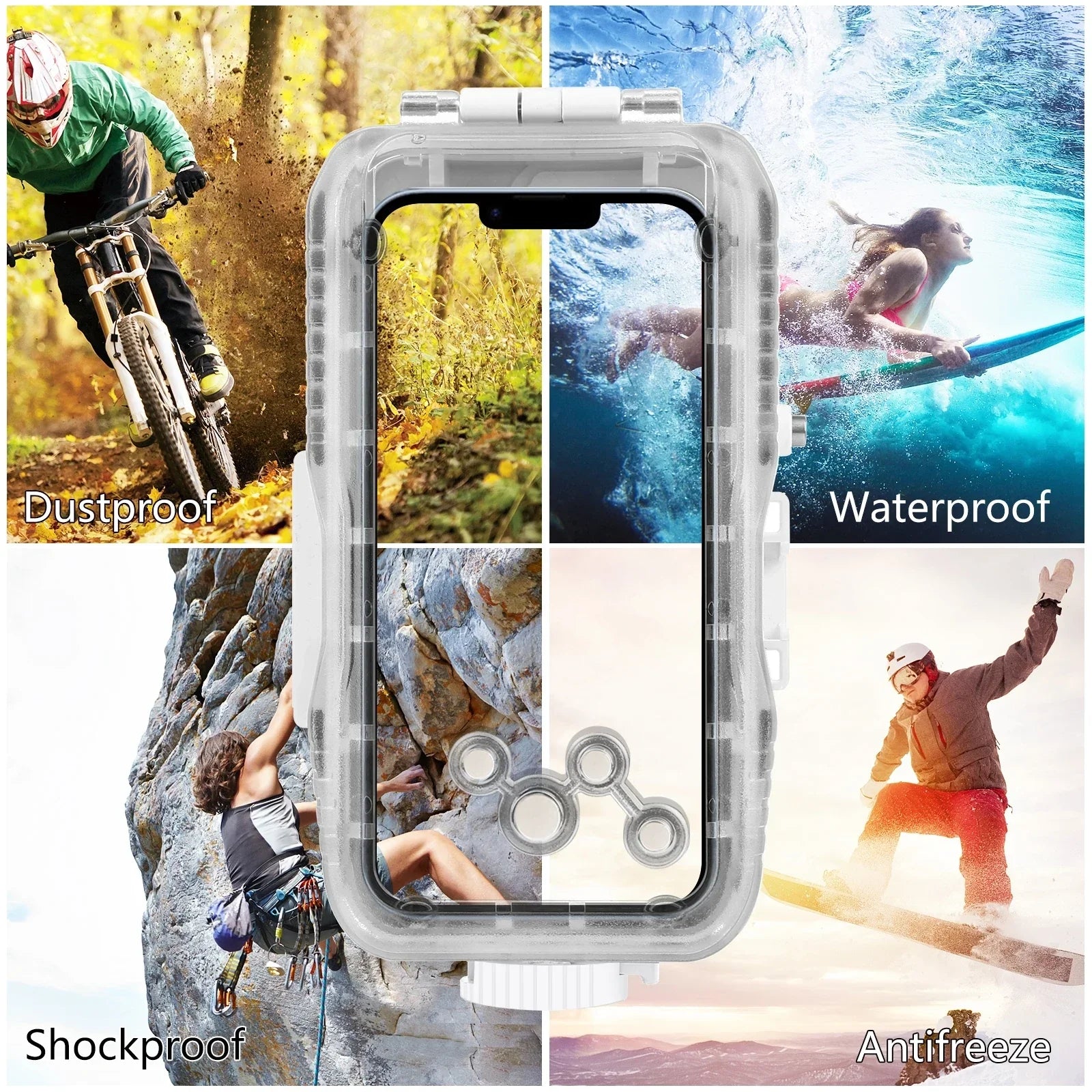 Waterproof Diving Case for iPhone with 40m Protection and Touch Control – AquaGuard