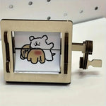 Wooden Hand Crank Animation Machine Craft Kit for Desk Decoration