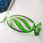 Glass snack plate in candy shape