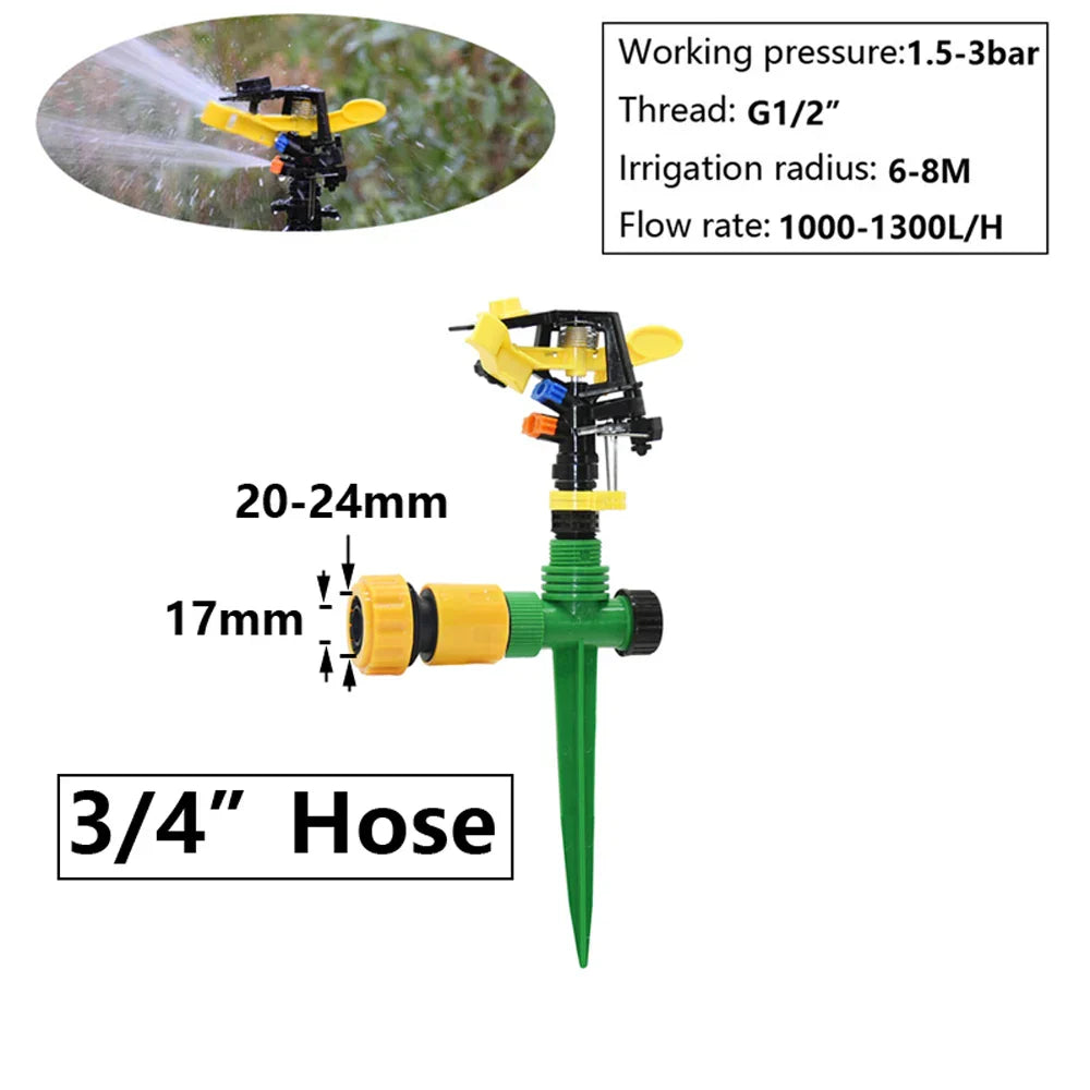 Rundum Bewässerungssystem für den Garten | 1/2" Anschluss | 5–12 m Reichweite