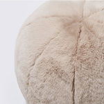 Round short-pile faux fur cushion