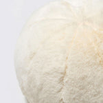 Round short-pile faux fur cushion