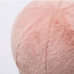 Round short-pile faux fur cushion
