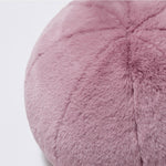Round short-pile faux fur cushion