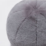 Round short-pile faux fur cushion
