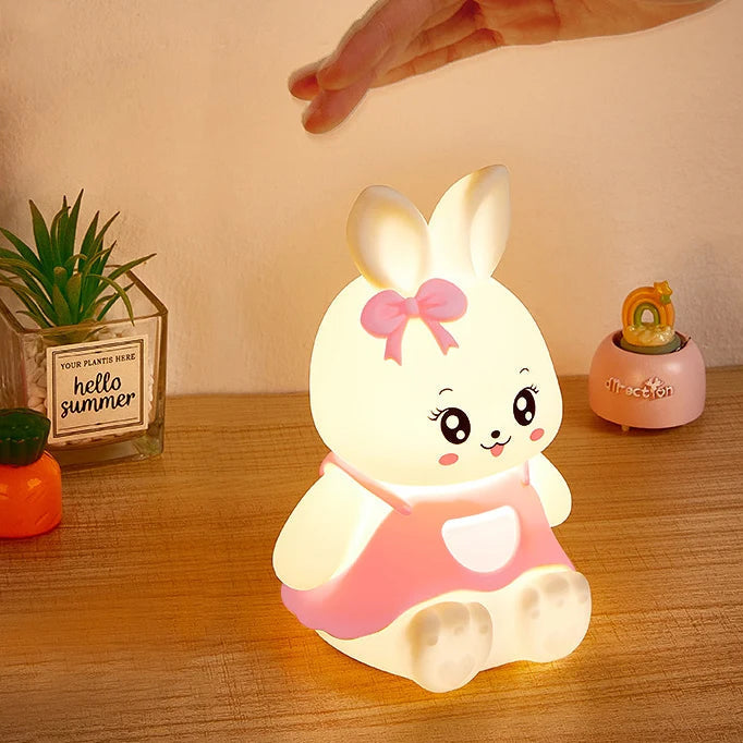 Süßes Kaninchen-Nachtlicht mit Farbwechsel – Tragbare LED-Lampe für Kinder