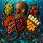 Animal-shaped solid wood serving platter for snacks