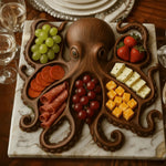 Animal-shaped solid wood serving platter for snacks