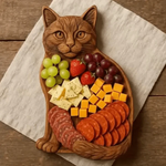 Animal-shaped solid wood serving platter for snacks