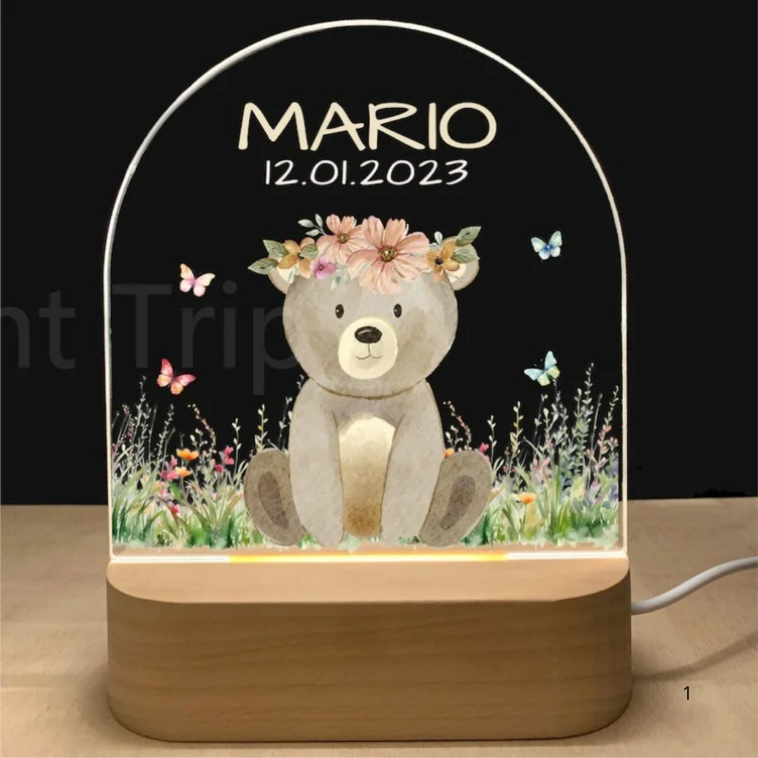 Personalized Night Light with Name - Gentle Warm LED Lighting for Kids