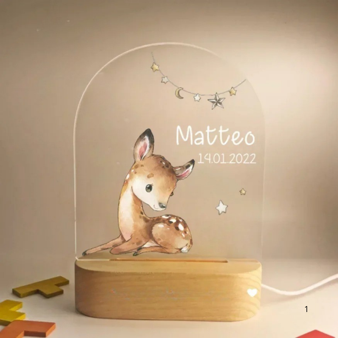 Personalized Night Light with Name - Gentle Warm LED Lighting for Kids