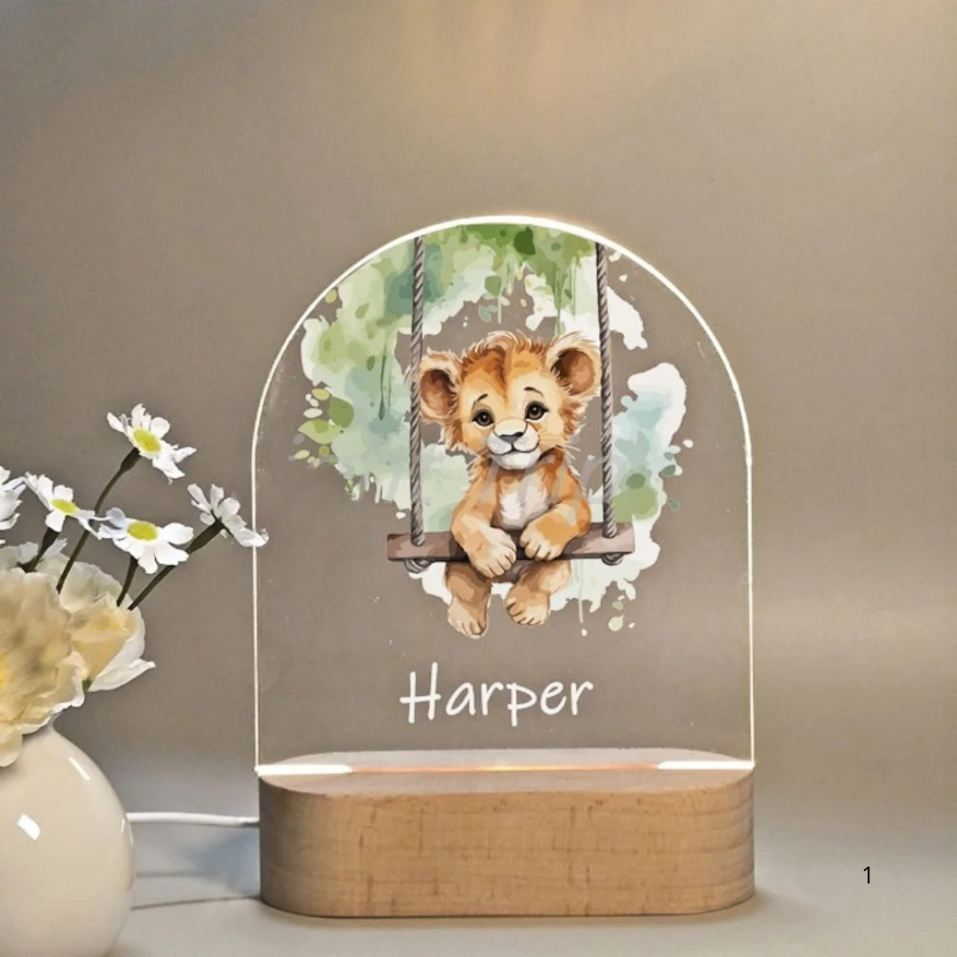 Personalized Night Light with Name - Gentle Warm LED Lighting for Kids