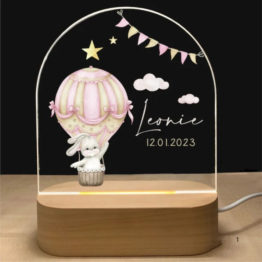 Personalized Night Light with Name - Gentle Warm LED Lighting for Kids