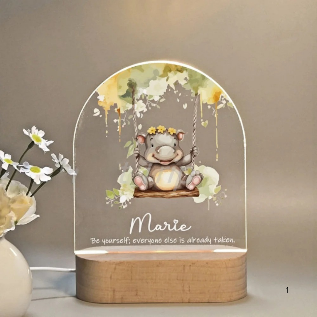 Personalized Night Light with Name - Gentle Warm LED Lighting for Kids