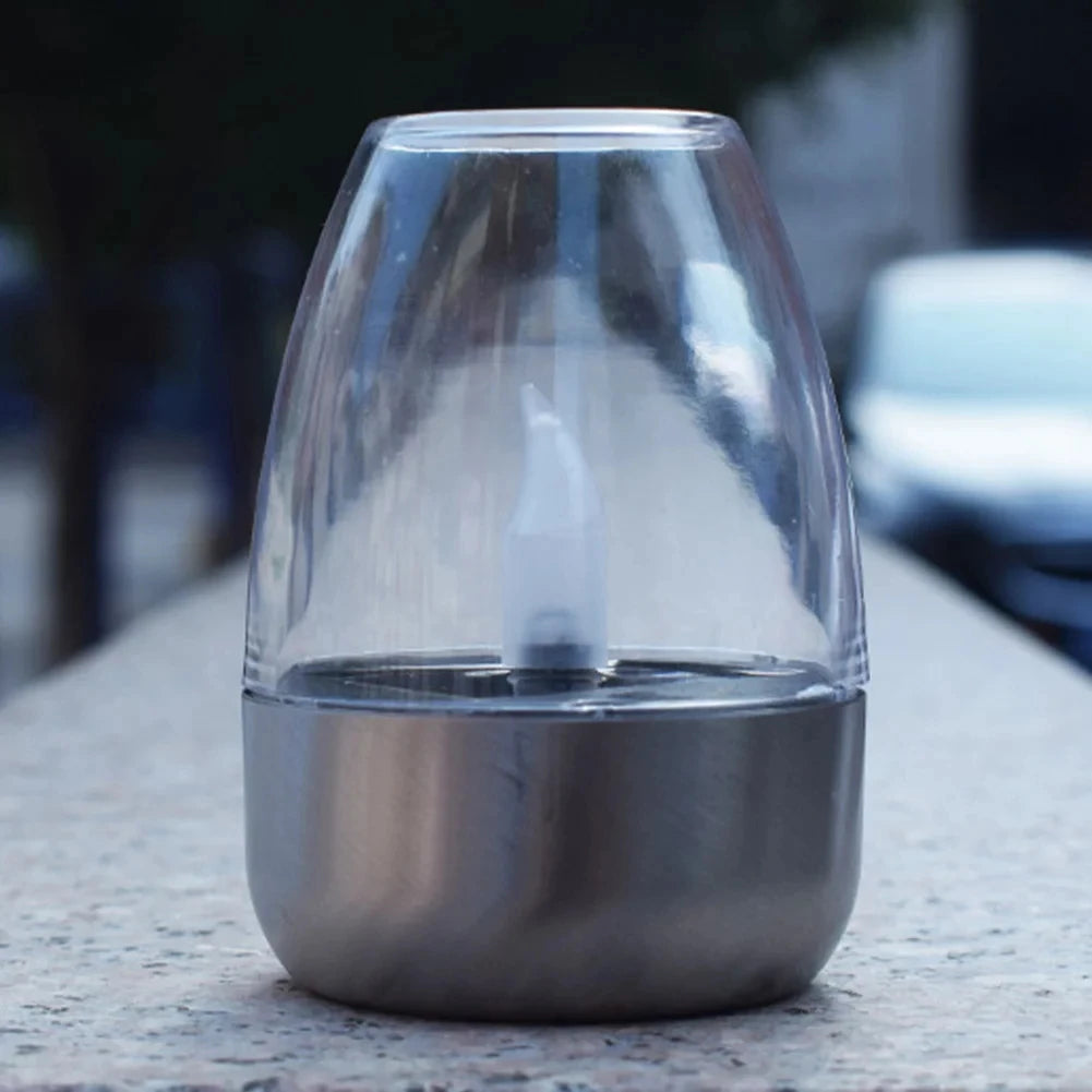 Solar-Powered Garden Lantern - Stainless Steel with Warm White LED Light for Outdoor Use