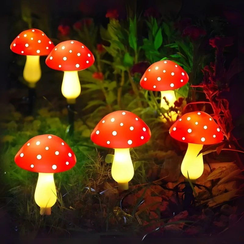 Solar Lights in a Playful Mushroom Design – 8 Lighting Modes for a Magical Atmosphere