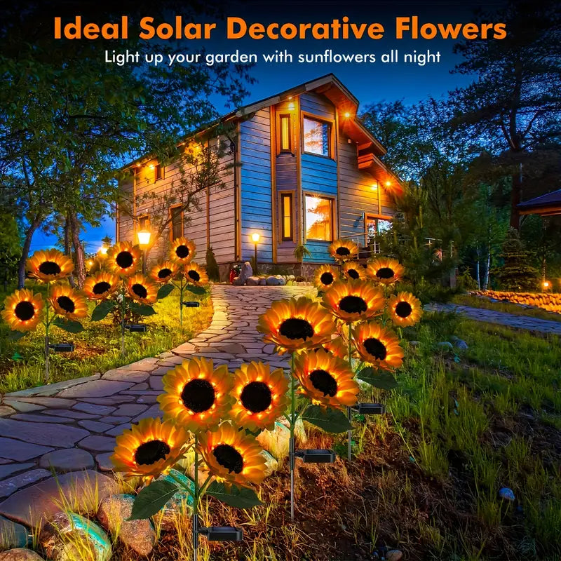 Blütenzauber - Solar-Sonnenblumenleuchten für Ihren Garten
