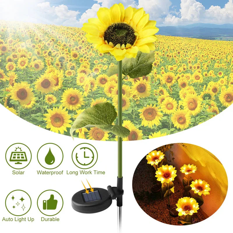 Blütenzauber - Solar-Sonnenblumenleuchten für Ihren Garten