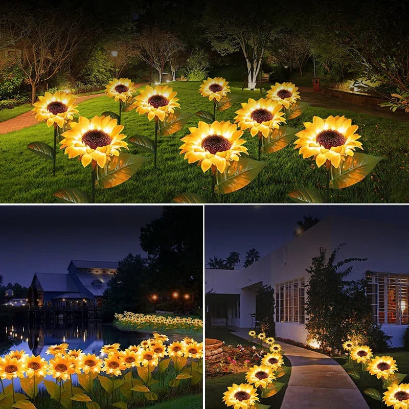 Blütenzauber - Solar-Sonnenblumenleuchten für Ihren Garten