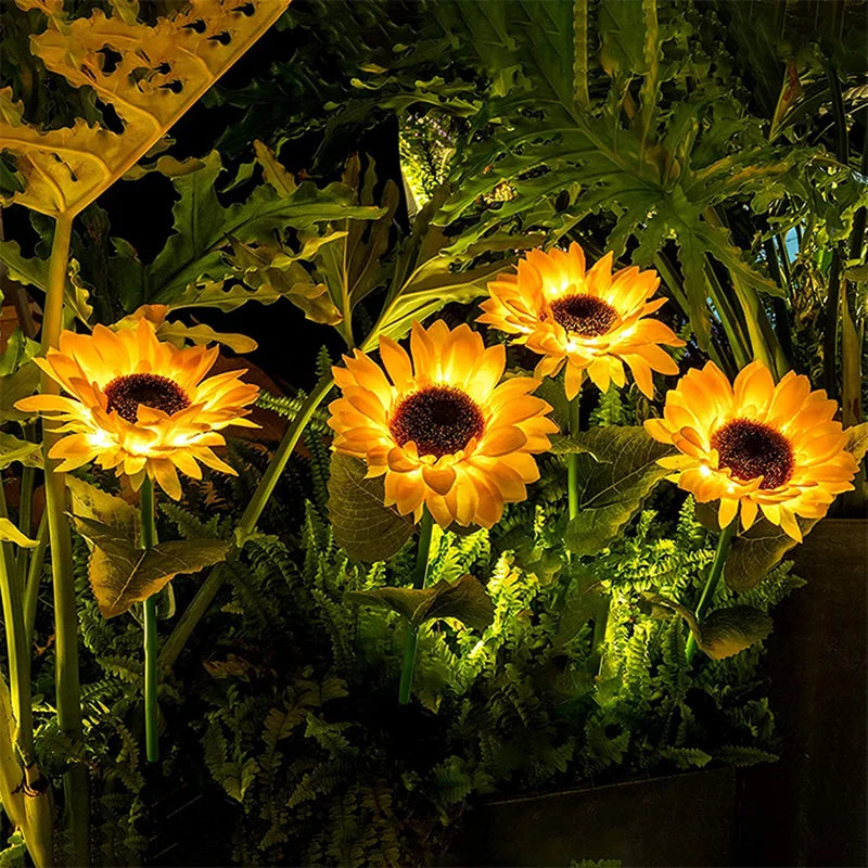 Blütenzauber - Solar-Sonnenblumenleuchten für Ihren Garten