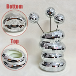 Mirror Tile Vase with Spiral Pattern